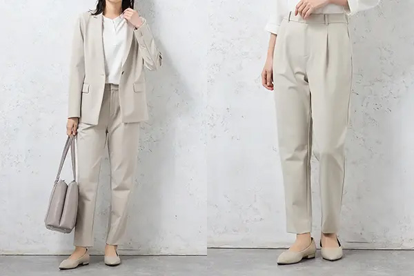 【レディース】ジャケット×テーパードパンツのセットアップコーデ