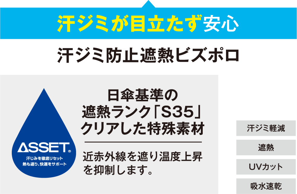 触った瞬間ひんやりと実感　冷感鹿の子半袖ビズTシャツ