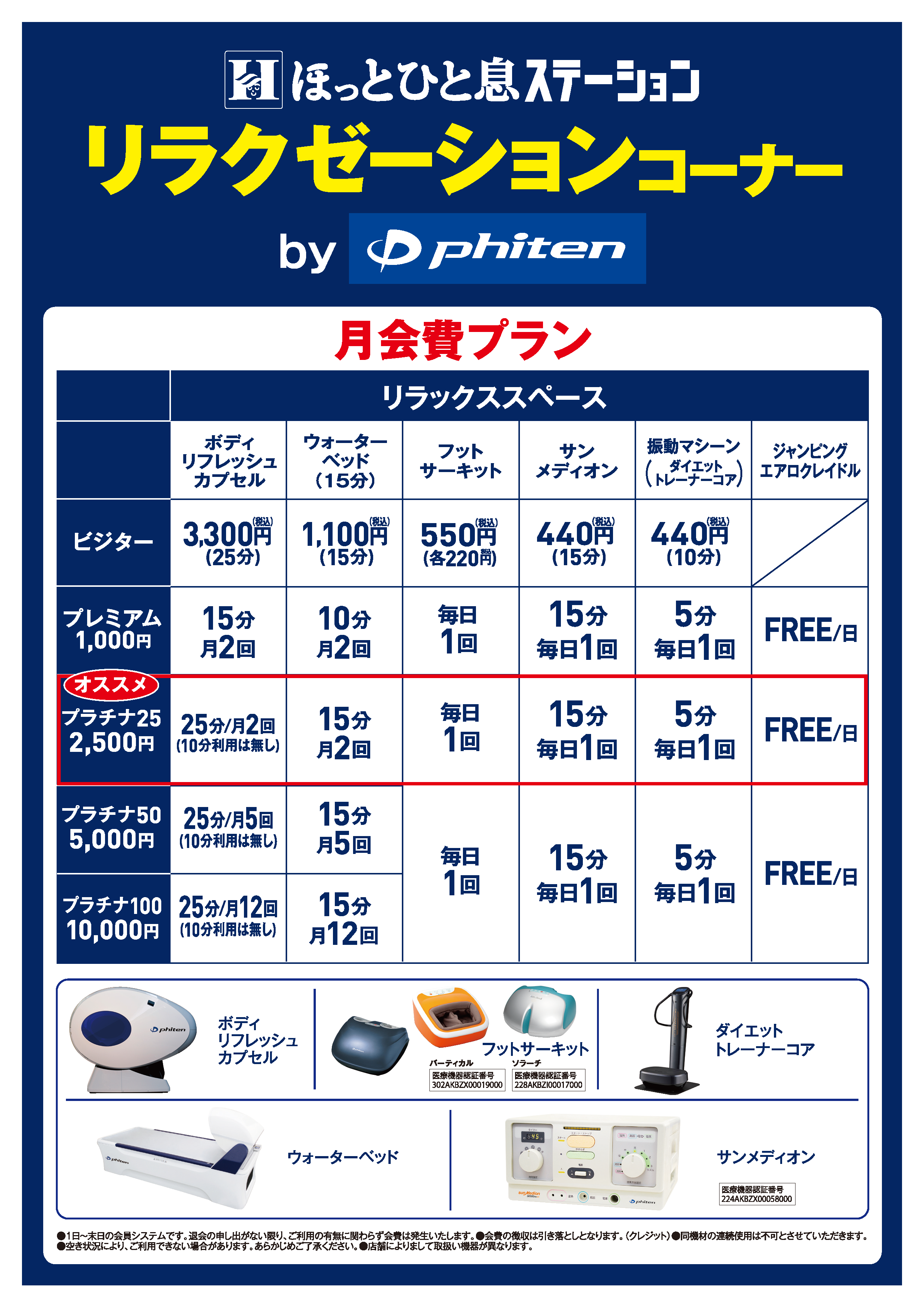 スーパーほっとひと息ステーションプラン詳細