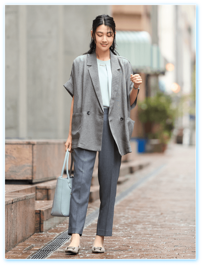 SOFFICE シアメッシュ 半袖ダブルジャケット