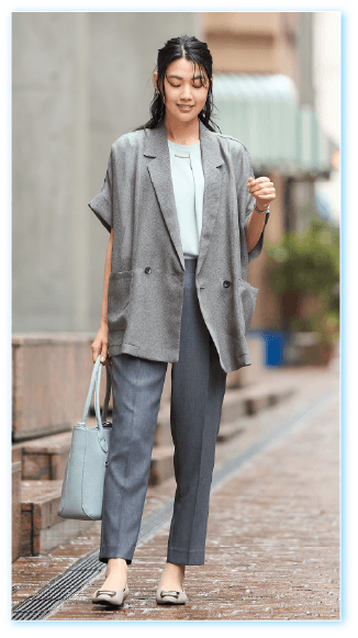SOFFICE シアメッシュ 半袖ダブルジャケット