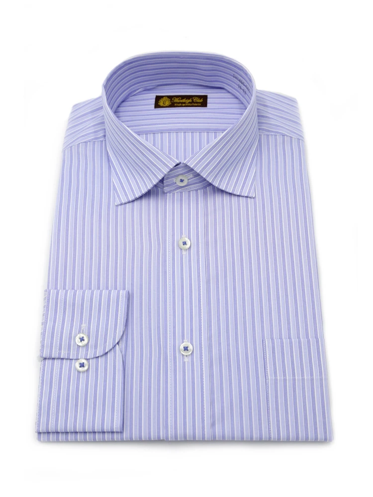 【形態安定】長袖ワイシャツセミワイド色柄ハントレークラブ通年