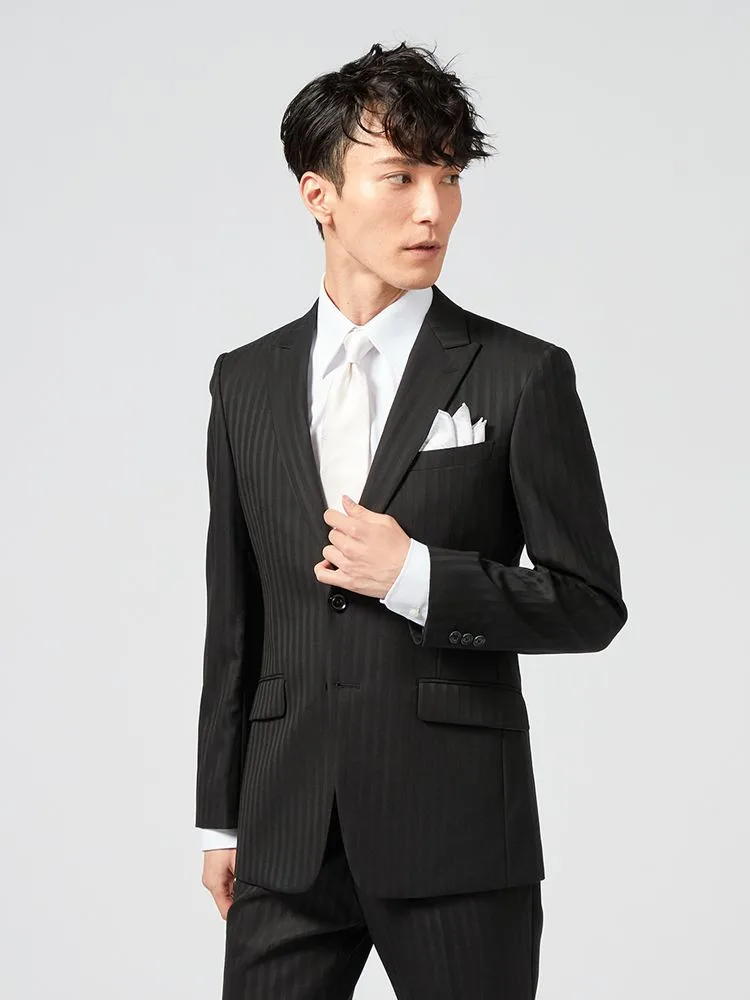 [礼服]【シャドウストライプ】フォーマル2つボタンカラーフォーマルYKbyYUMIKATSURAセレモニー通年礼服