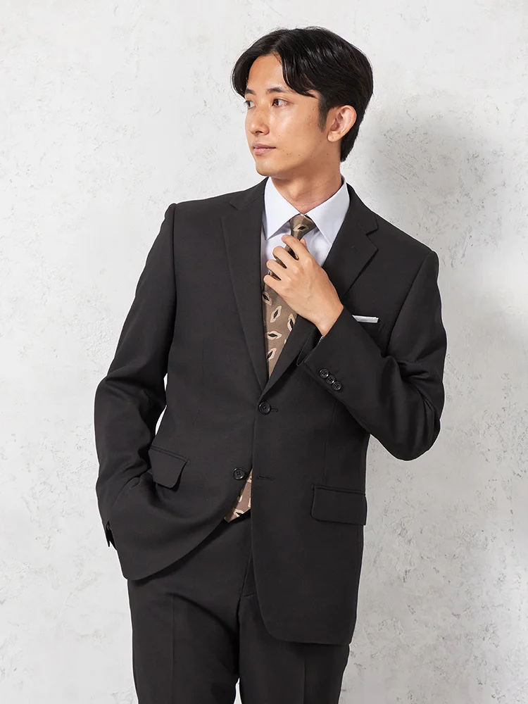 【上下ウォッシャブル】スーツ2つボタンノータックイージーケアマイクロチェックビバリーヒルズポロクラブ通年