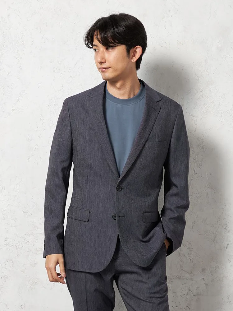 【即納】デニム調セットアップスーツ【WEB限定】上下ウォッシャブルネイビーTOKYORUN春夏