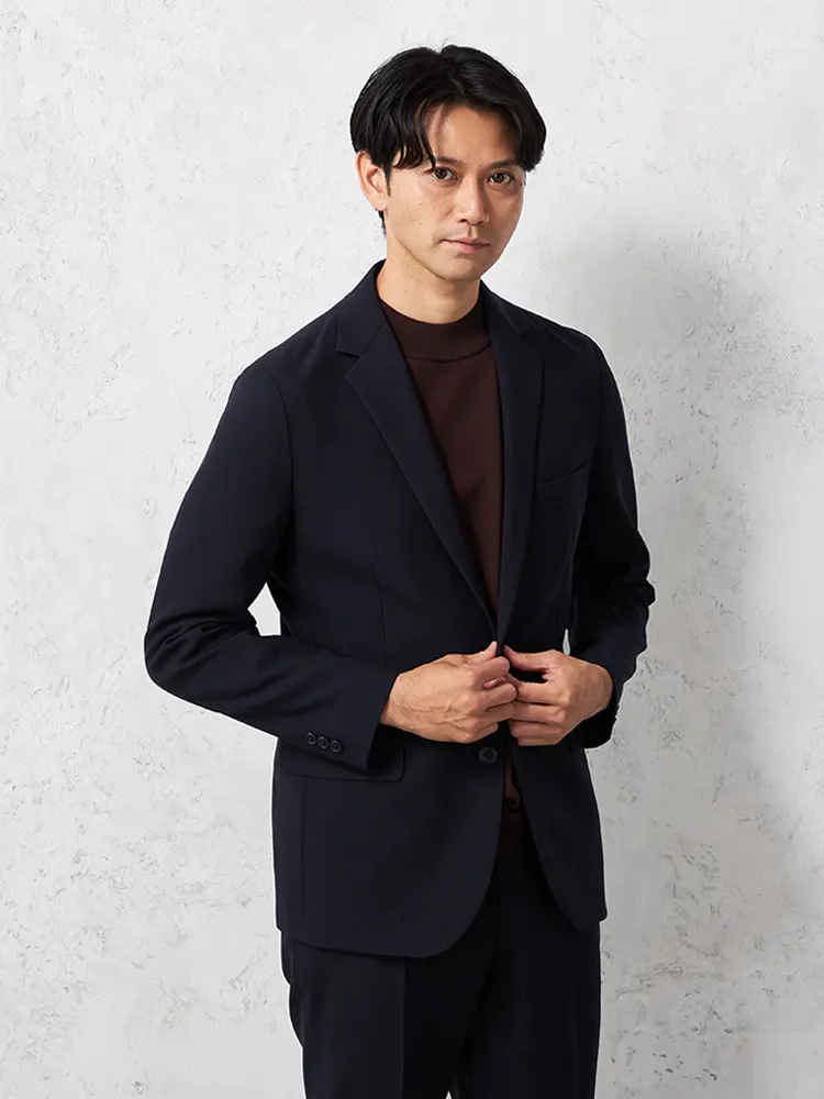 【WEB限定】【TOKYORUN】セットアップジャケット2つボタンストレッチ通年ウォッシャブル