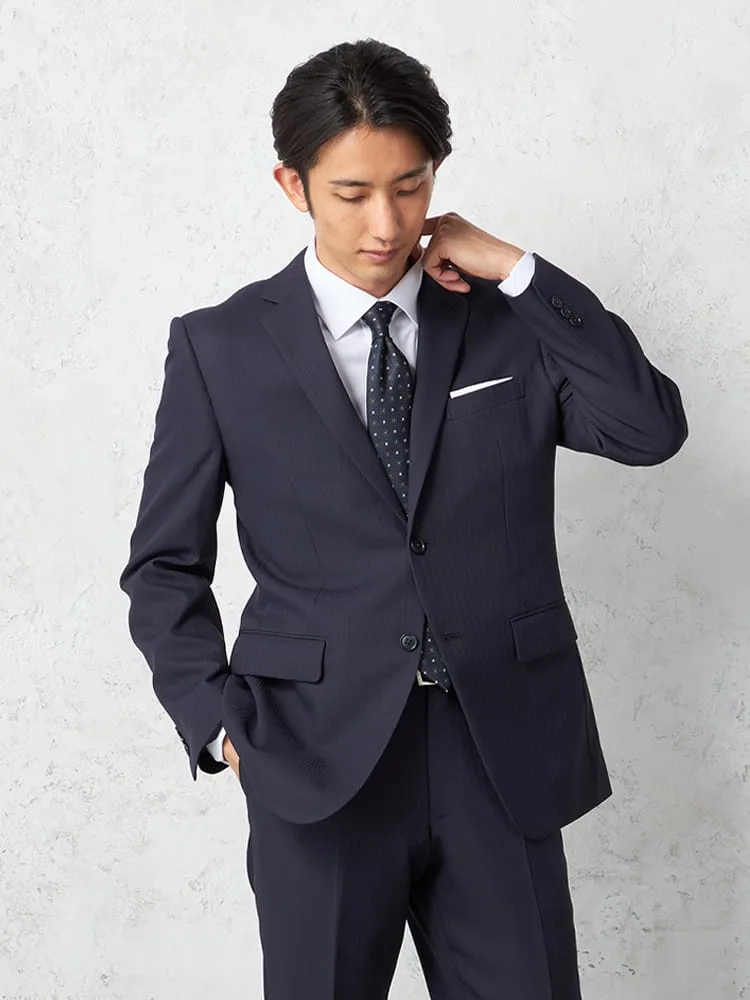 【即納】【WEB限定】スーツ2つボタンシャドウストライプ上下ウォッシャブル秋冬