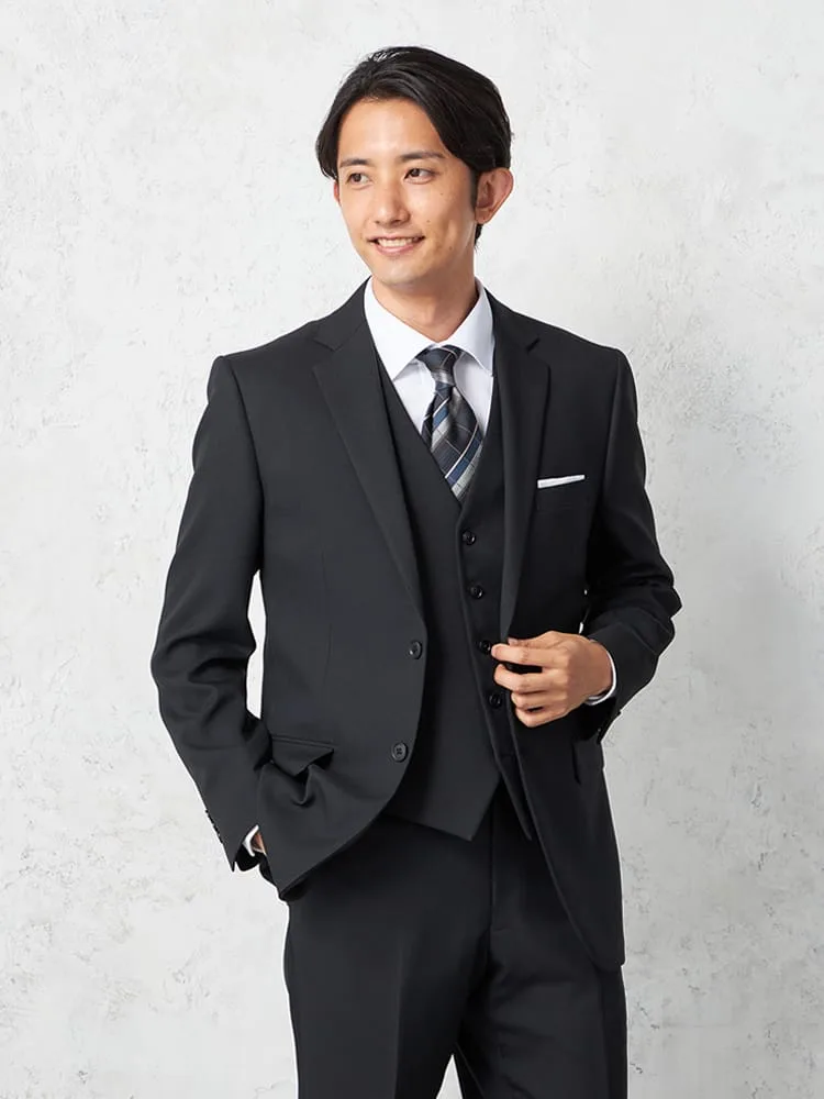 【即納】【WEB限定】スリーピーススーツ2つボタンヘリンボン上下ウォッシャブル秋冬