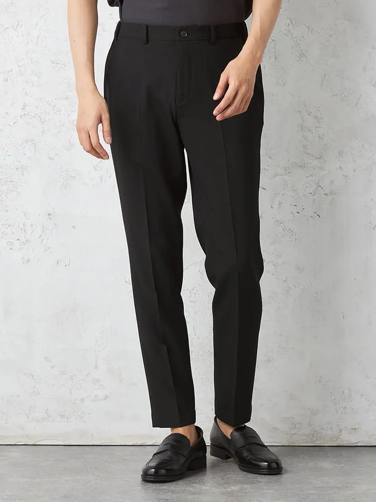 【TOKYORUN】セットアップブレスエフェクトパンツノータックストレッチウォッシャブル通気通年