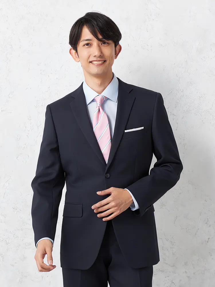 【上下ウォッシャブル】ポリエステル100スーツ２つボタンストライプノータック通年【ビバリーヒルズポロクラブ】