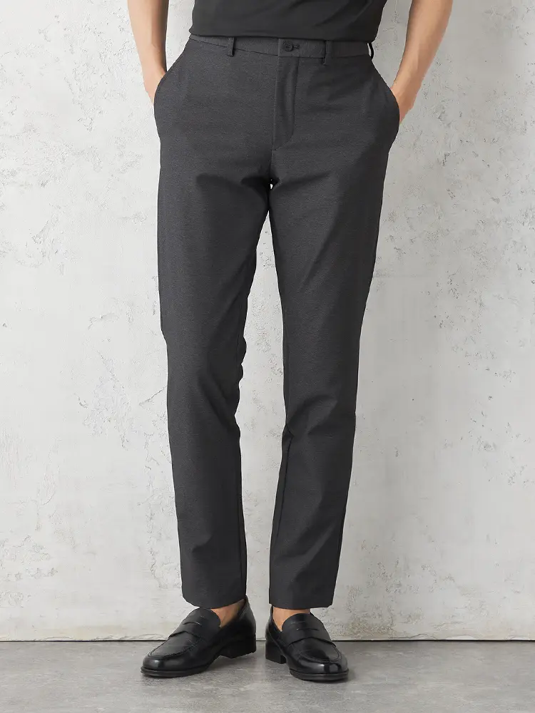 【i-Pants-アイパンツ-】アイシリーズ杢柄セットアップパンツノータック形態安定ストレッチ軽量ウォッシャブル通年