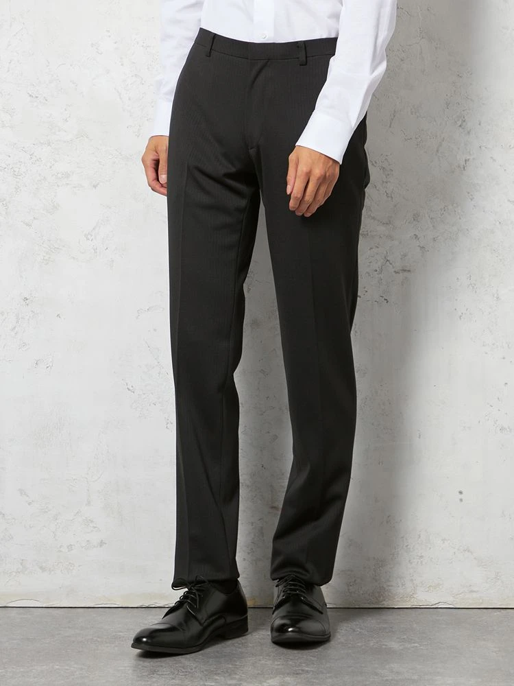【ウォッシャブル】パンツノータック【i－Pantsスリム】シャドウストライプスラックス秋冬