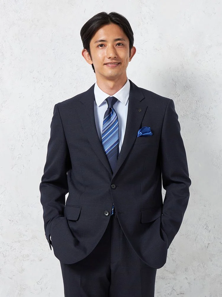 【KATHARINEEHAMNETT-キャサリン・イー・ハムネット-】スーツ2つボタン上下ウォッシャブルサスティナブルウールネイビーチェック秋冬