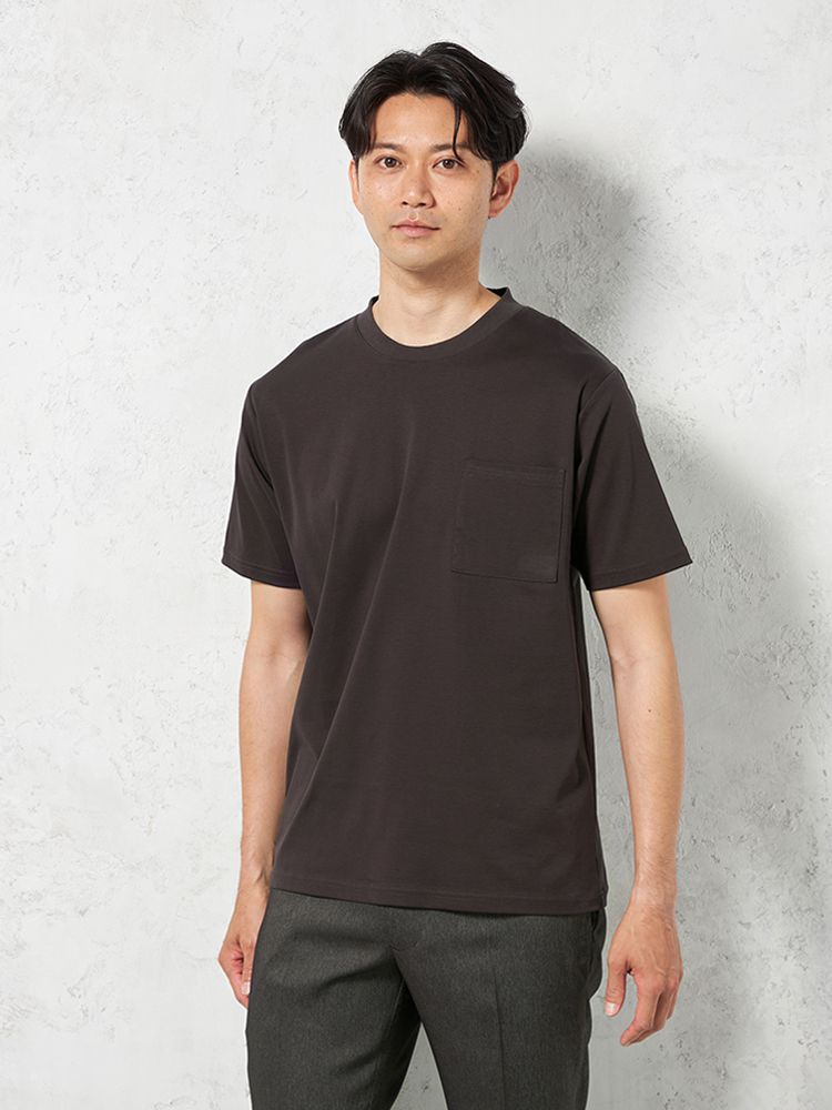 【即納】半袖スロープネックTシャツ【WEB限定】綿100%無地カジュアルインナー【接触冷感】TOKYORUN春夏