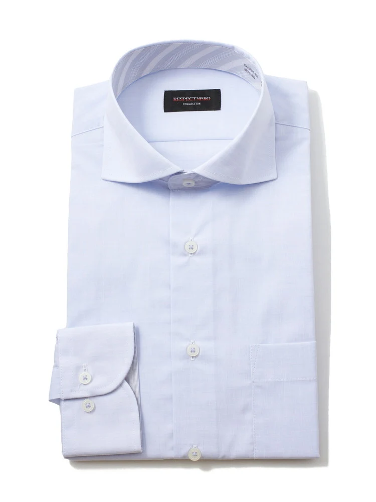 【形態安定】長袖ワイシャツカッタウェイアイスランドブルーシリーズ吸水速乾nero通年