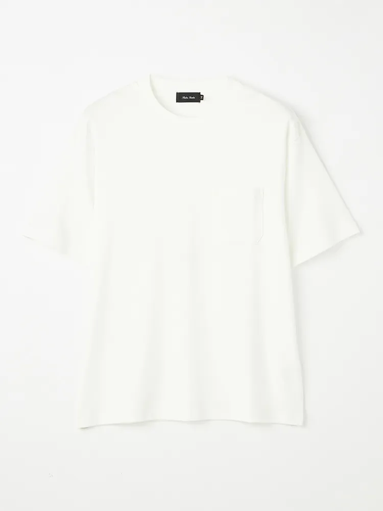 【リッケンバッカーブラック】シルケットスムースポケ付Tシャツカジュアルインナーニット半袖クルーネック無地ＵＶ加工抗菌加工接触冷感防臭加工春夏