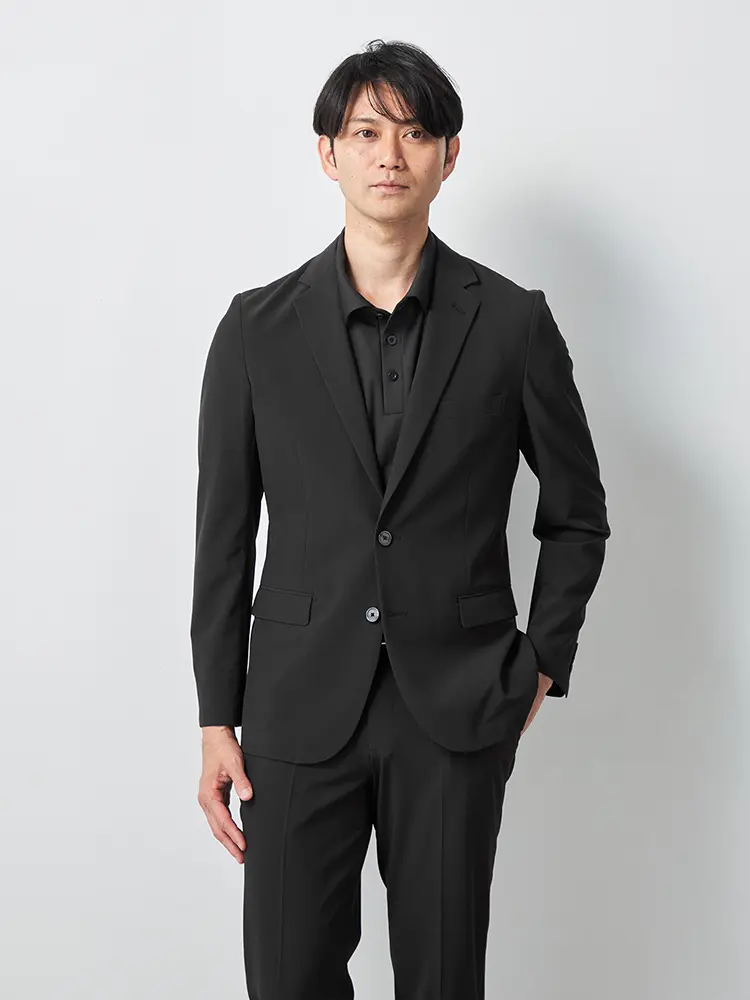 【TOKYORUN】COOLCOREセットアップジャケット２つボタンノータック上下ウォッシャブル春夏