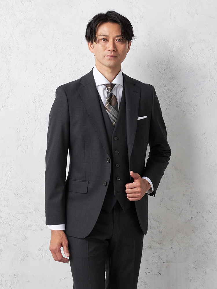 【ＳＴＯＶＥＬ＆ＭＡＳＯＮＢＬＵＥＬＡＢＥＬ】スリーピースパンツウォッシャブルスーツ2つボタンノータック秋冬