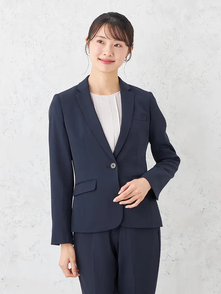 【パンツスーツ上下セット】ストレッチツイルパンツセットジャケットビジネス１つボタンソフィーチェストレッチウォッシャブル通年SOFFICE【レディース】
