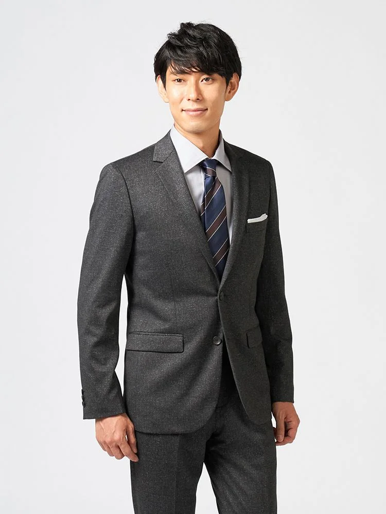 【CassetteCross】スーツ2つボタン上下ウォッシャブルニット素材無地nero秋冬