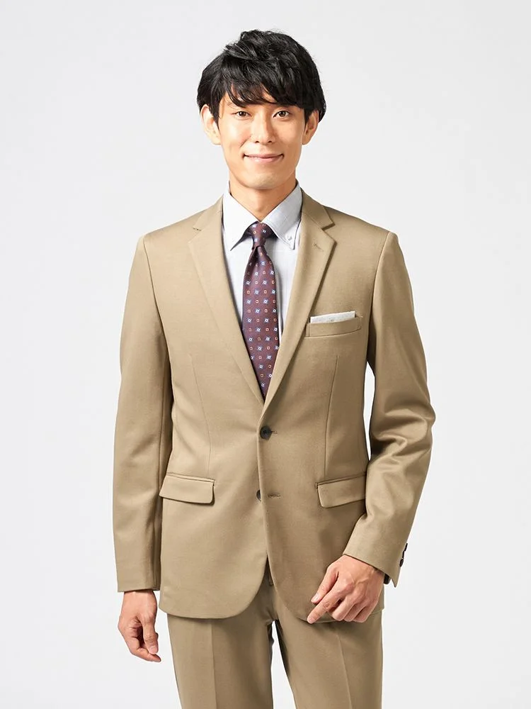 【CassetteCross】スーツ2つボタン上下ウォッシャブルニット素材無地nero秋冬