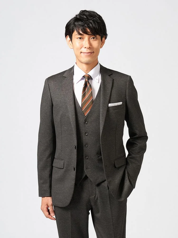 【CassetteCross】スリーピーススーツ2つボタン上下ウォッシャブルニット素材千鳥格子nero秋冬