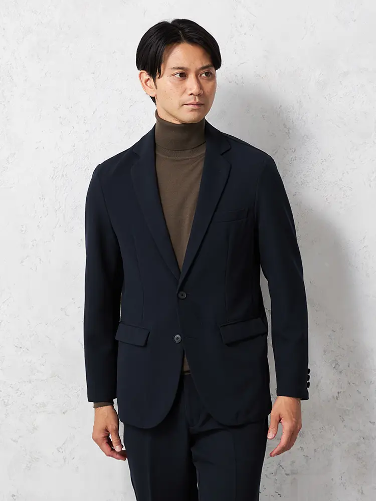 【AIRSUIT】セットアップジャケット2つボタン防シワ（イージーケア）ストレッチ通年吸汗速乾UVカット